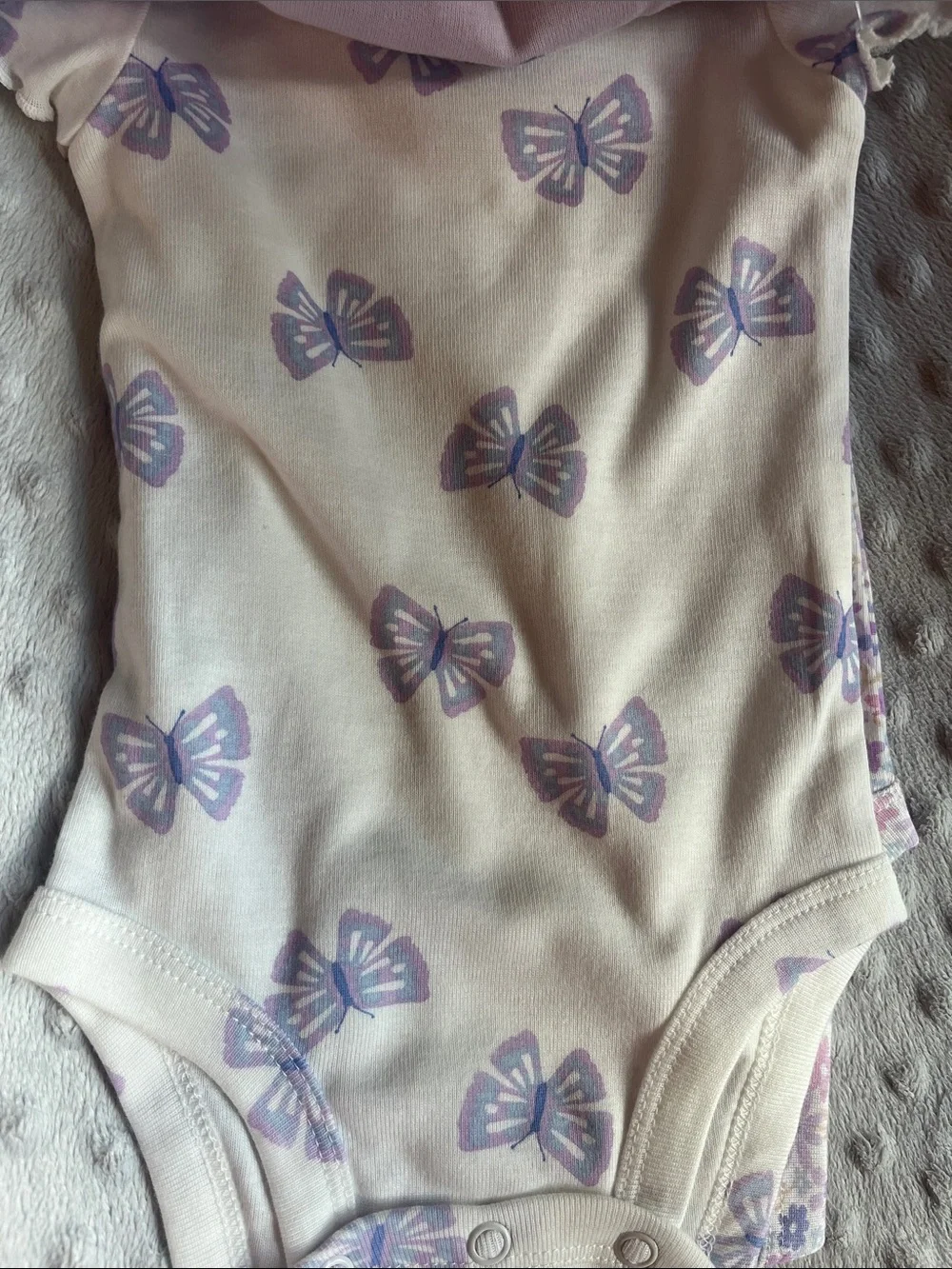 Carter's Lavender Floral Short-Sleeve Baby Bodysuit